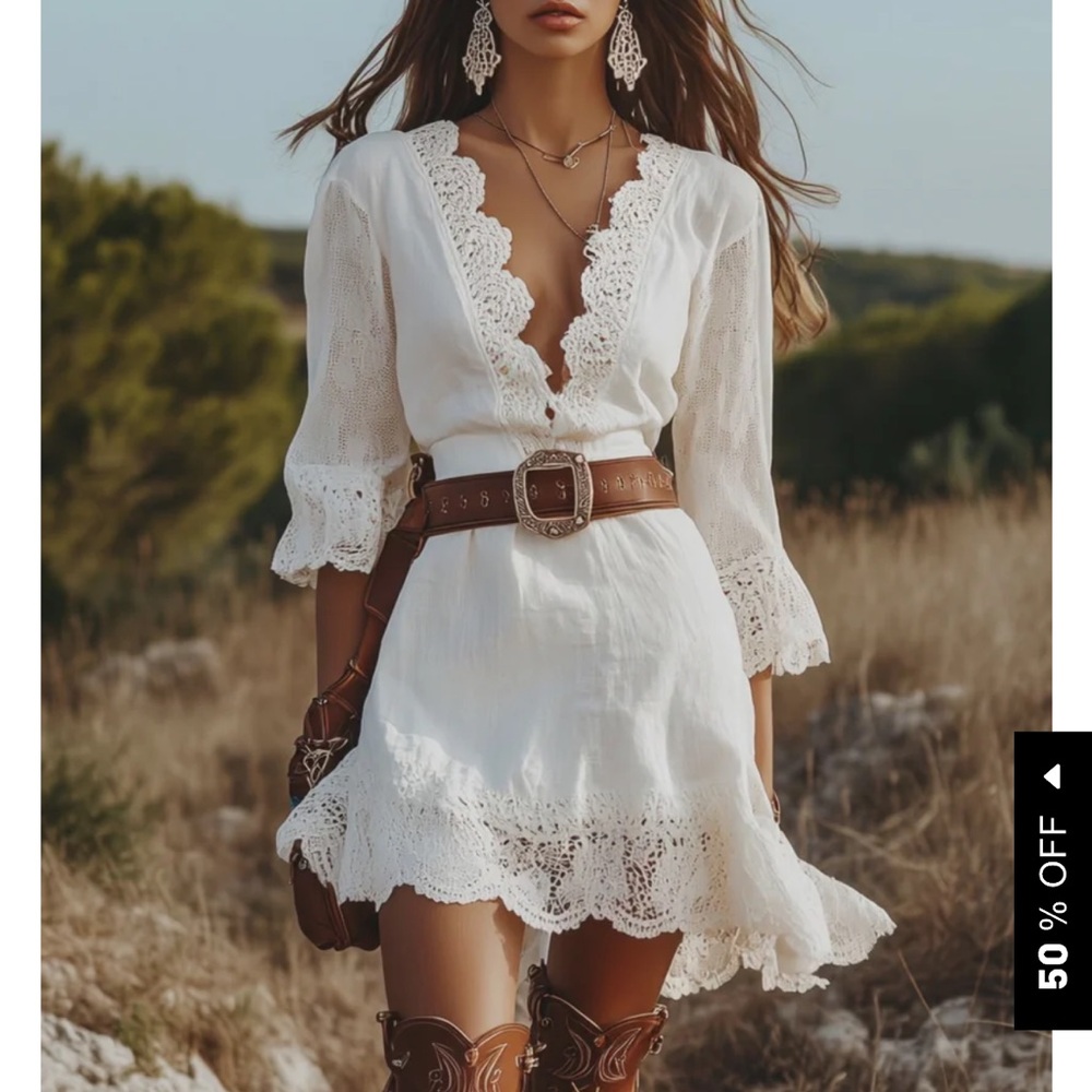 Chic White Lace Mini Dress